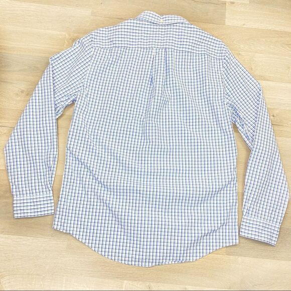 Tommy Hilfiger 80’s 2Ply Plaid Button Front Shirt Blue & White L - Picture 4 of 8